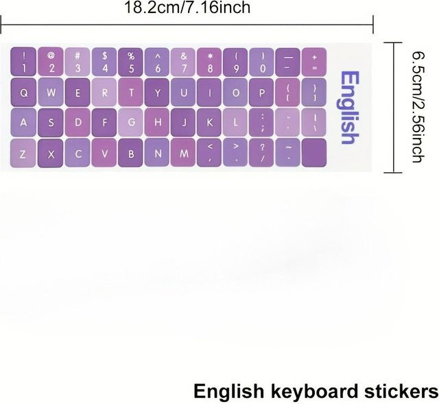 Zweisprachige Tastaturaufkleber von SZwatch in Transparent und Lila für Laptop und Desktop - Bild 1