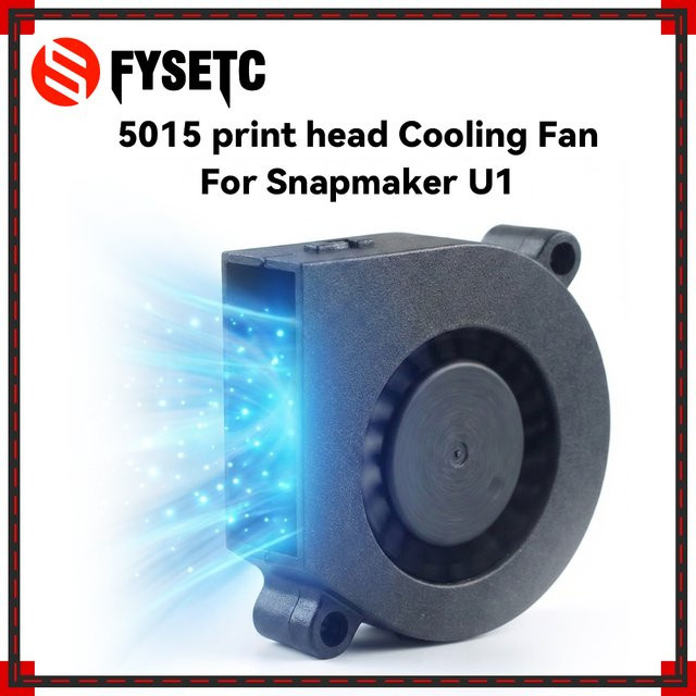FYSETC Druckkopf-Kühlventilator 5015 für Snapmaker U1 24V in Schwarz - Bild 1