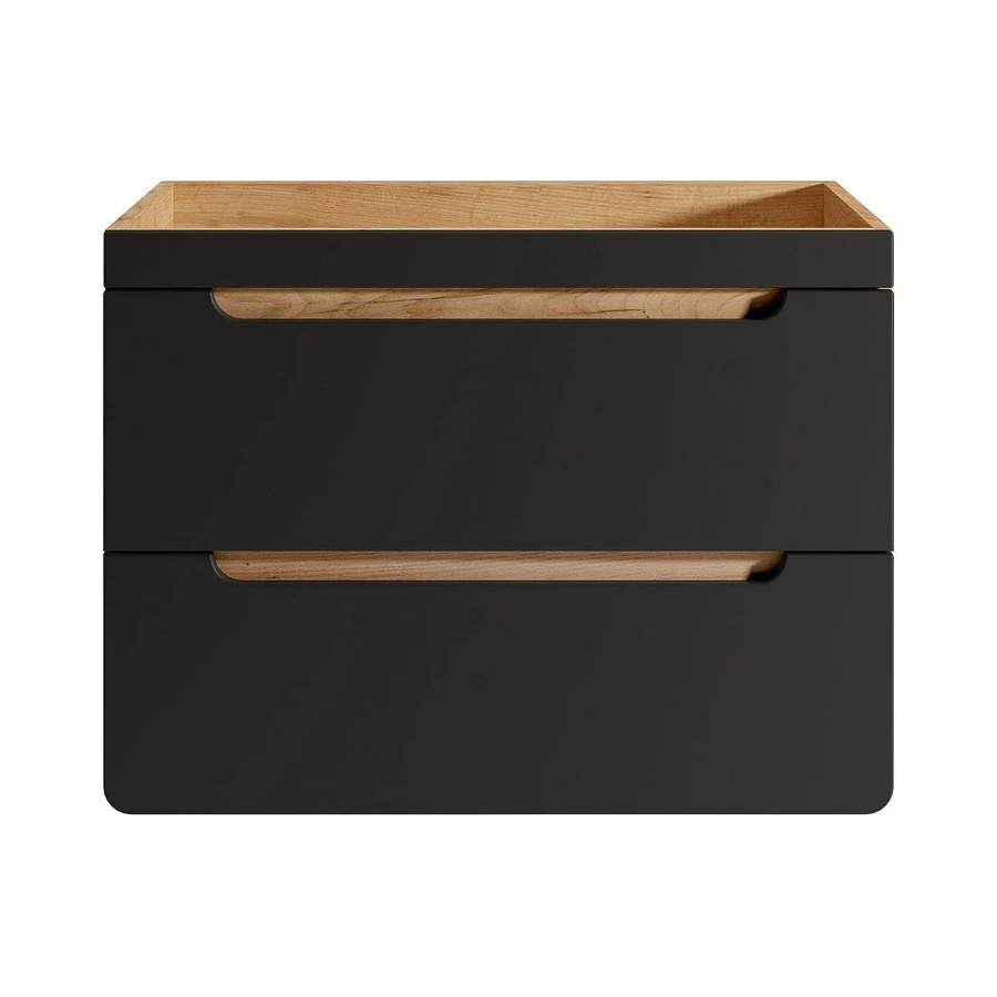 Waschbeckenunterschrank Aruba von Vente-unique in Anthrazitgrau und Naturfarben, Breite: 80 cm - Bild 2