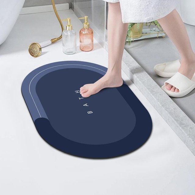Rutschfeste Kieselalgen-Schlammmatte von Yiran Furniture, wasserabsorbierend und schmutzabweisend für Badezimmer und WC, B/B: 50 x 80 cm - Bild 1