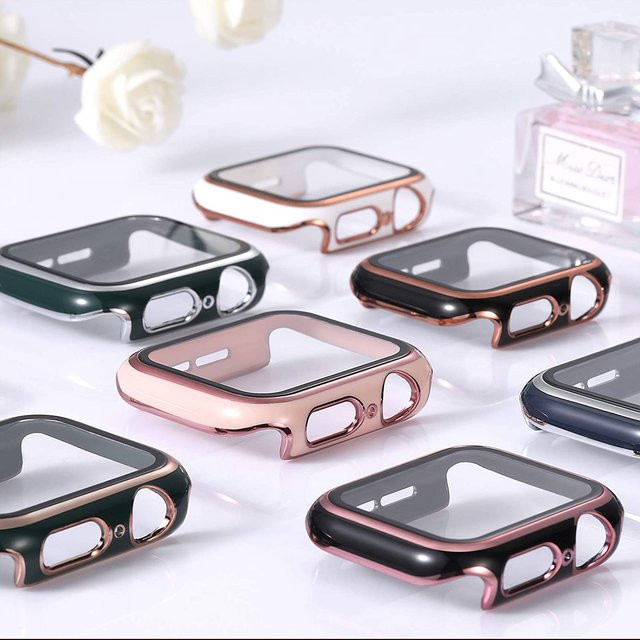 Crested Displayschutzfolie für Apple Watch, PC gehärtetes Glas, black rose, Unisex - Bild 1