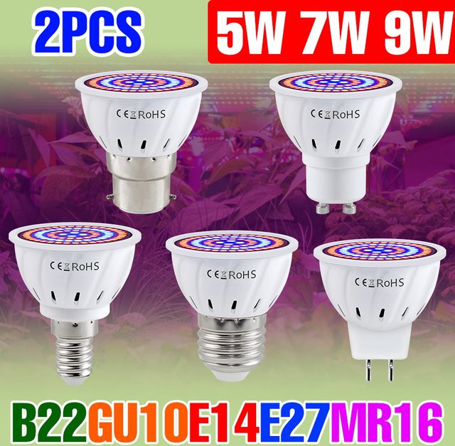 9W Vollspektrum LED Wachstumslicht E27 für Zimmerpflanzen und Gewächshäuser in Weiß - Bild 1