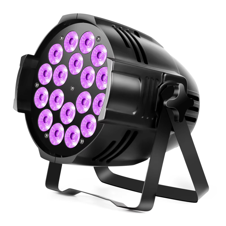 U'king 200W LED 4 in 1 PAR Scheinwerfer mit DMX-Steuerung und Regenbogeneffekt, Schwarz, Multicolour - Bild 6