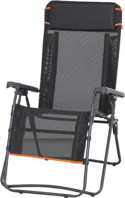 Siena Garden Campingstuhl Relax Comfort Anthrazit mit verstellbarer Kopfstütze und Armlehnen B/T/H: 65 x 19 x 91 cm - Bild 1