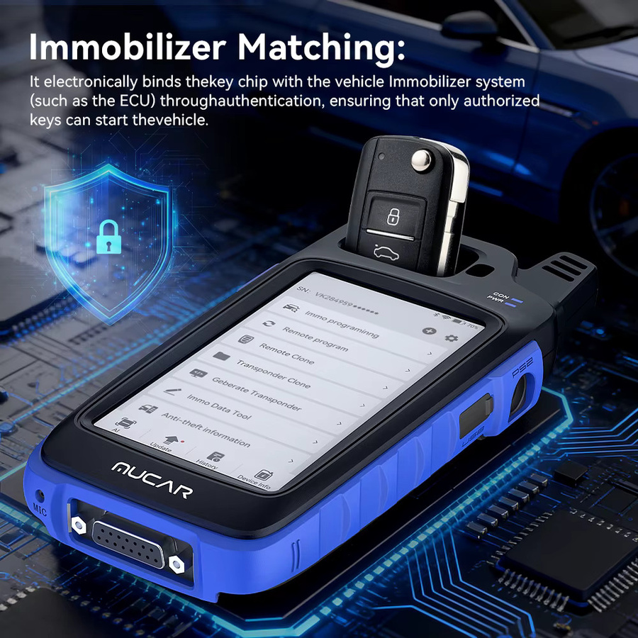 MUCAR KEY581 IMMO Schlüsselprogrammierer zur Schlüsselerstellung und Wegfahrsperre-Programmierung mit Frequenzerkennung zum Lesen, Schreiben und Klonen von Lernchips - Bild 4