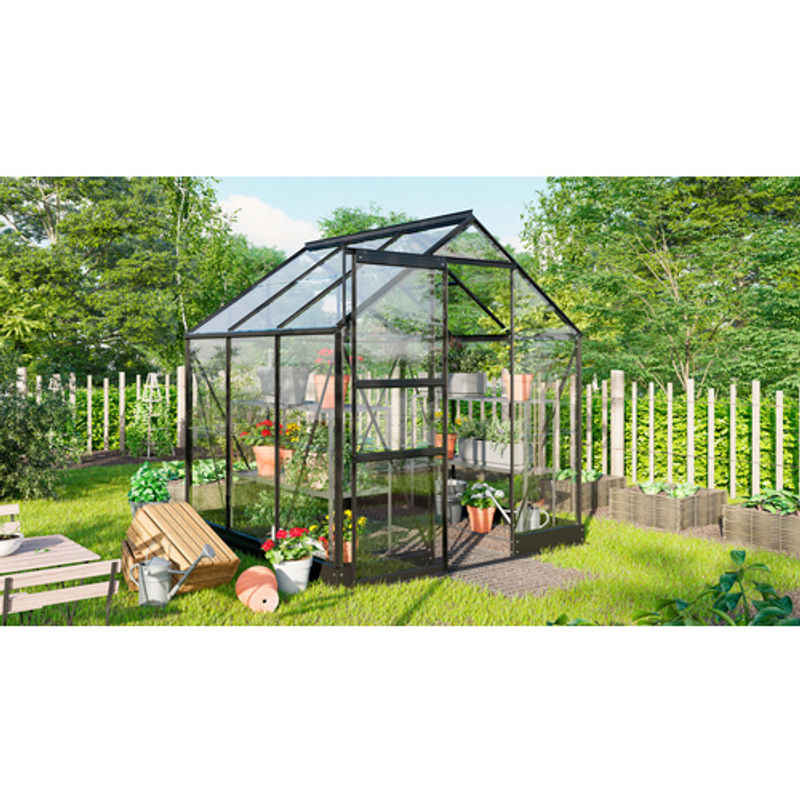 Vitavia Gewächshaus Eris 3800 in Schwarz mit ESG-Glas und Polycarbonat, B/H/T: 195,0 x 207,4 x 198,8 cm - Bild 3