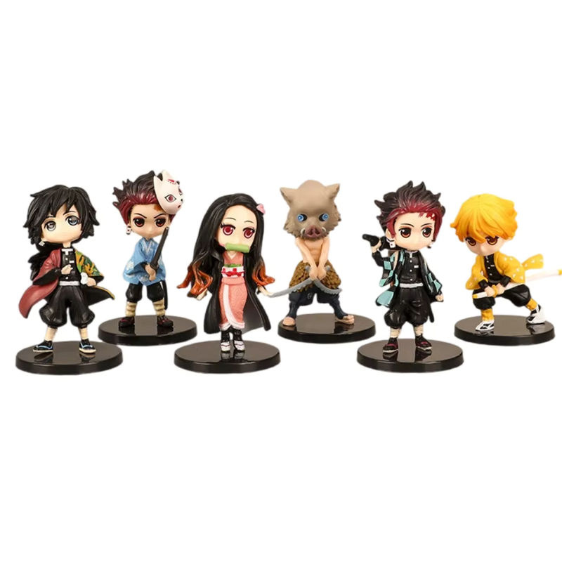 Bandai Anime Dämon Slayer Figuren Set 6-teilig, Kamado Tanjirou und Kamado Nezuko Mini Edition, mehrfarbig, Höhe: 7 cm - Bild 3