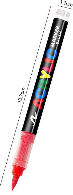 Supply Made Acrylmarker in Rot als flüssiger Pinselstift zum Zeichnen und Gestalten auf Stein, Keramik, Glas, Holz und Leinwand - Bild 1