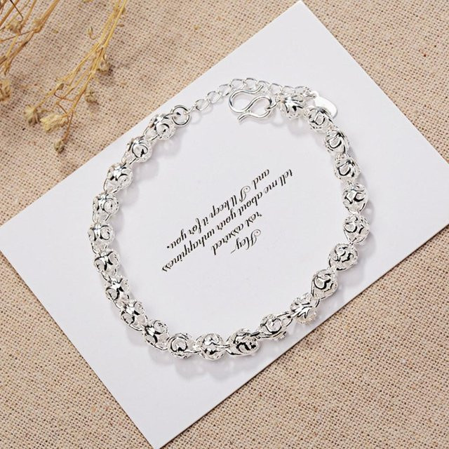 Wucifang Jewelry Kugelkettenarmband, 925 Silber, Damen, 20 cm - Bild 1