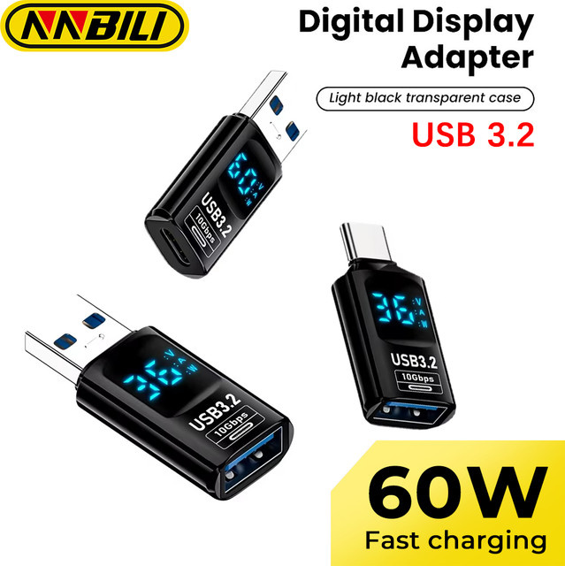 NNBILI USB 3.2 Digital Display Adapter mit 10Gbps Datenübertragung und Schnellladefunktion USB-C auf USB-C Konverter für PC und Laptop - Bild 1