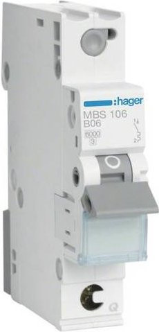 Hager Leitungsschutzschalter MBS106 1-polig 6A 400V weiß - Bild 1