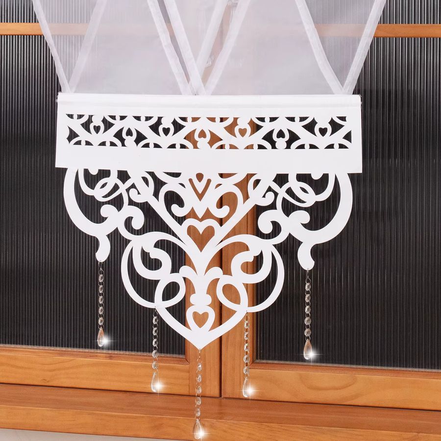 FLYINGCURTAINS Filtervorhang mit Hohlmuster und Perlen-Design in Schwarz und Transparent - Bild 2