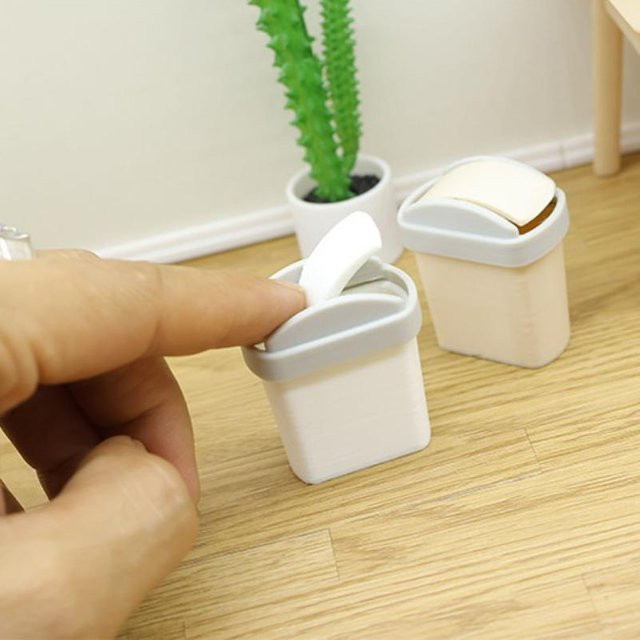 JETTING Mini-Mülleimer mit Klappdeckel, Miniatur-Spielzeugmodell, Zubehör - Bild 1