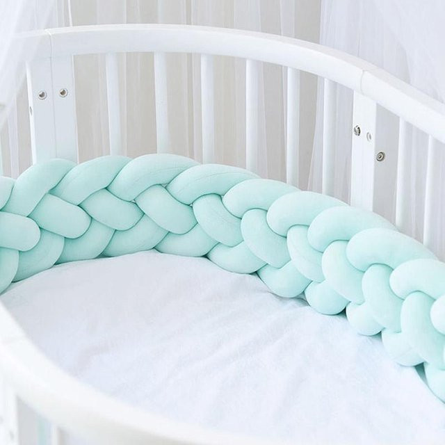 RC BABY Knotenkissen für das Babybett mit 4 Strängen, dekorative Stoßstange in Grün, Länge: 220 cm - Bild 1