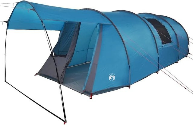 vidaXL Tunnelzelt mit Dach in Blau und Grau, B/T/H: 740 x 370 x 220 cm - Bild 1