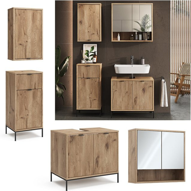 Vicco Badmöbel-Set Eliza in Viking Oak, 4-teiliges modernes Set aus Eiche - Bild 1