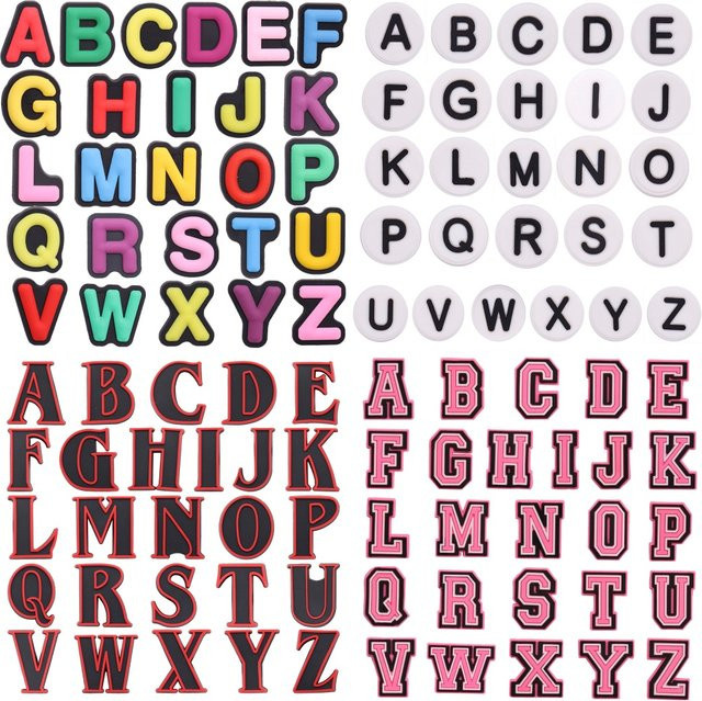 Happye&TiTi Schuhanhänger, 26 Stück, bunte englische Buchstaben, PVC, Unisex - Bild 1