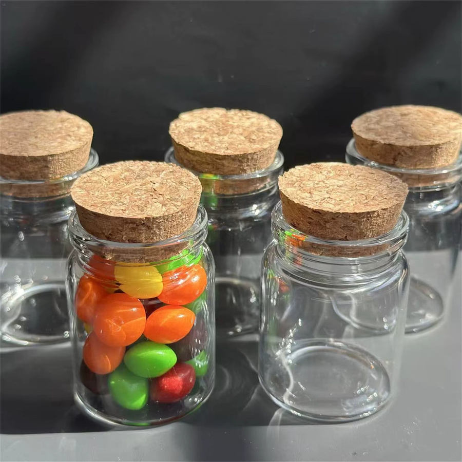 Transparente Weihnachts-Wunschflaschen aus Glas mit Korken, 30 ml Mini-Glasgläser für Süßigkeiten und Weihnachtsbaumdekoration - Bild 2