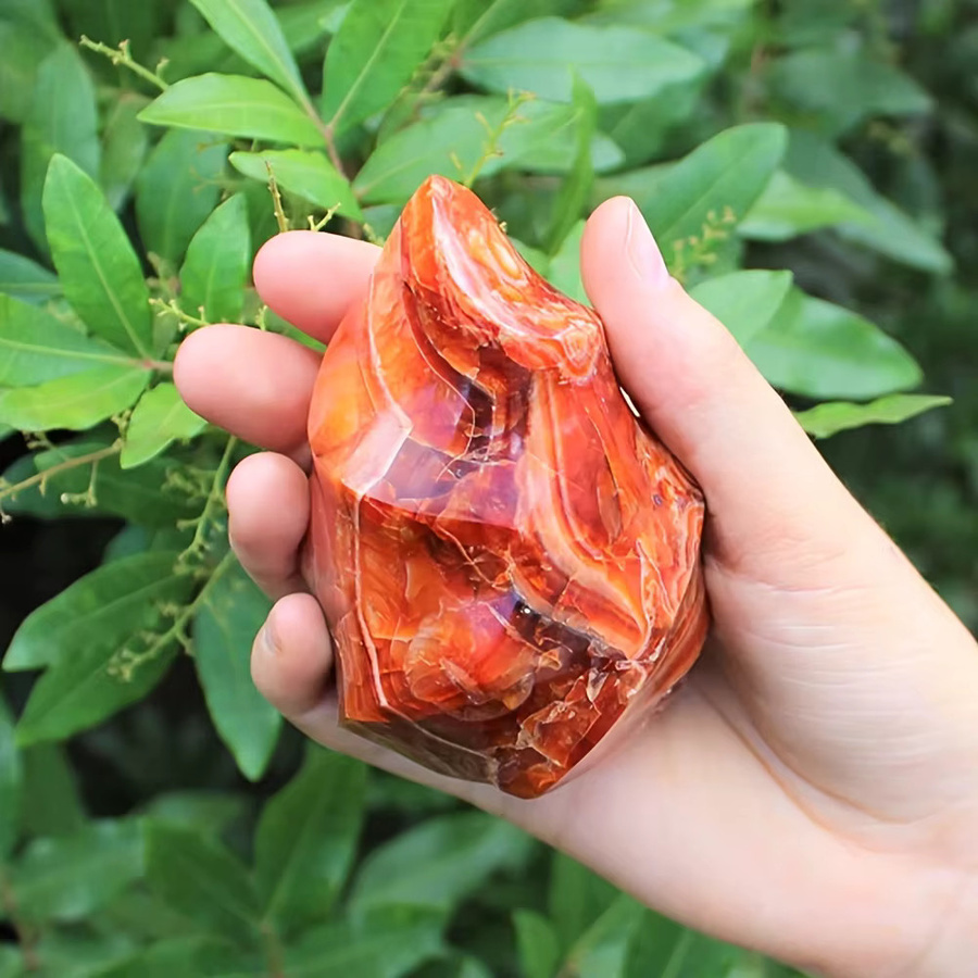 Natürlicher Karneol-Flammenkristall von CrystalHola, spiralförmiges Quarz-Exemplar in Orange im Boho-Stil als Dekorationsobjekt - Bild 4