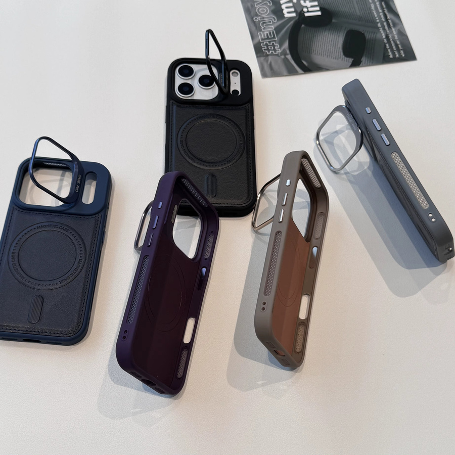 Luxuriöse Business-Handyhülle aus Leder mit Magnetverschluss und Objektivschutz für iPhone 17 Pro Max, 16 Plus, 15, 14, 13 mit MagSafe, Blau/Mehrfarbig - Bild 5