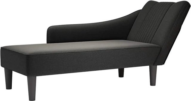 vidaXL Chaiselongue mit rechter Armlehne in Schwarz aus Stoff, modernes Design für Wohnzimmer und Schlafzimmer, B/T/H: 140,0 x 56,0 x 66,0 cm - Bild 1