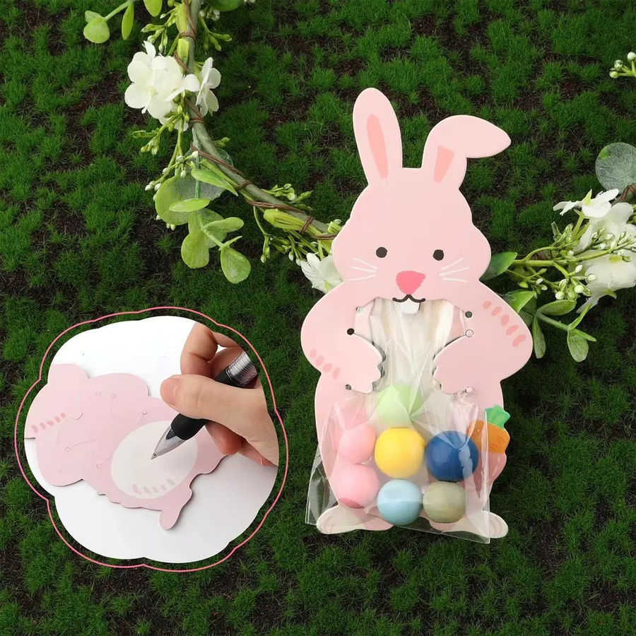 Osterhasen Papier Lutscher Karten und Süßigkeiten Verpackungstaschen in Pink für Kinder Geschenke und Ostern Party Deko - Bild 2