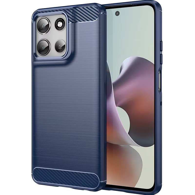 Stoßfeste Silikon-Handyhülle aus weichem TPU mit gebürstetem Streifen-Design für Motorola Moto G56 und G86 in Schwarz - Bild 7