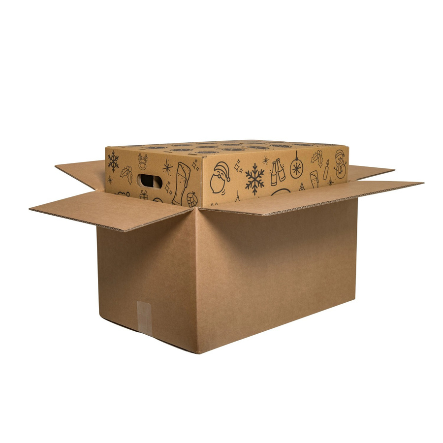 PROREGAL Bier-Adventskalender mit Gefachen und Bodenverstärker, Braun, B x H x T: 47,9 x 32,2 x 30,0 cm - Bild 2