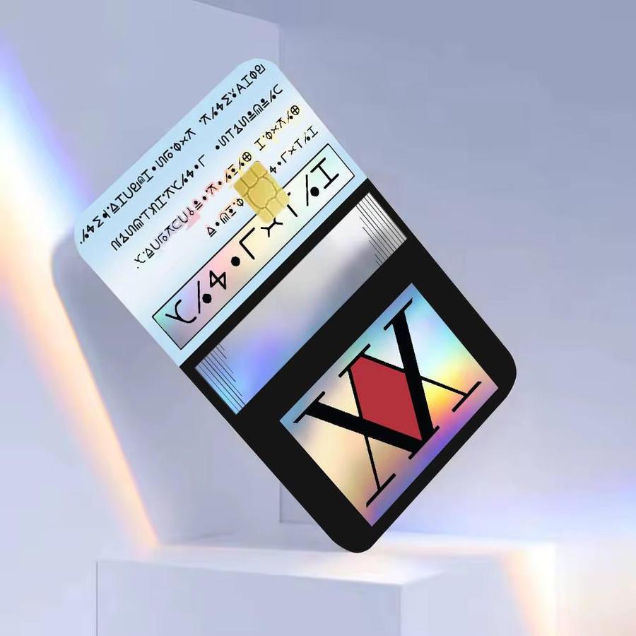 Holographische Laser-Skin Folie für Debit- und Kreditkarten mit Anime Hisoka Hunter X Hunter Motiv in Multicolour - Bild 2