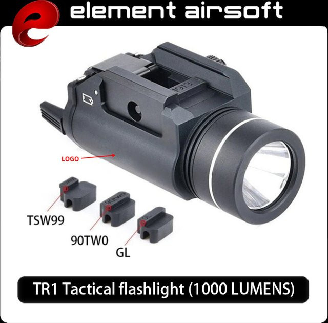 ELENEMNT TR1 Taktische LED-Waffenlampe mit 1000 Lumen in Schwarz für 20mm Schienen und GLOCK G17 - Bild 1