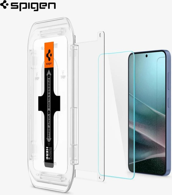 Spigen Original Glas.tR EZ Fit HD Displayschutzfolie aus gehärtetem Glas für Samsung Galaxy S25, S24 und S26 Ultra Plus, 2 Stück, transparent - Bild 1
