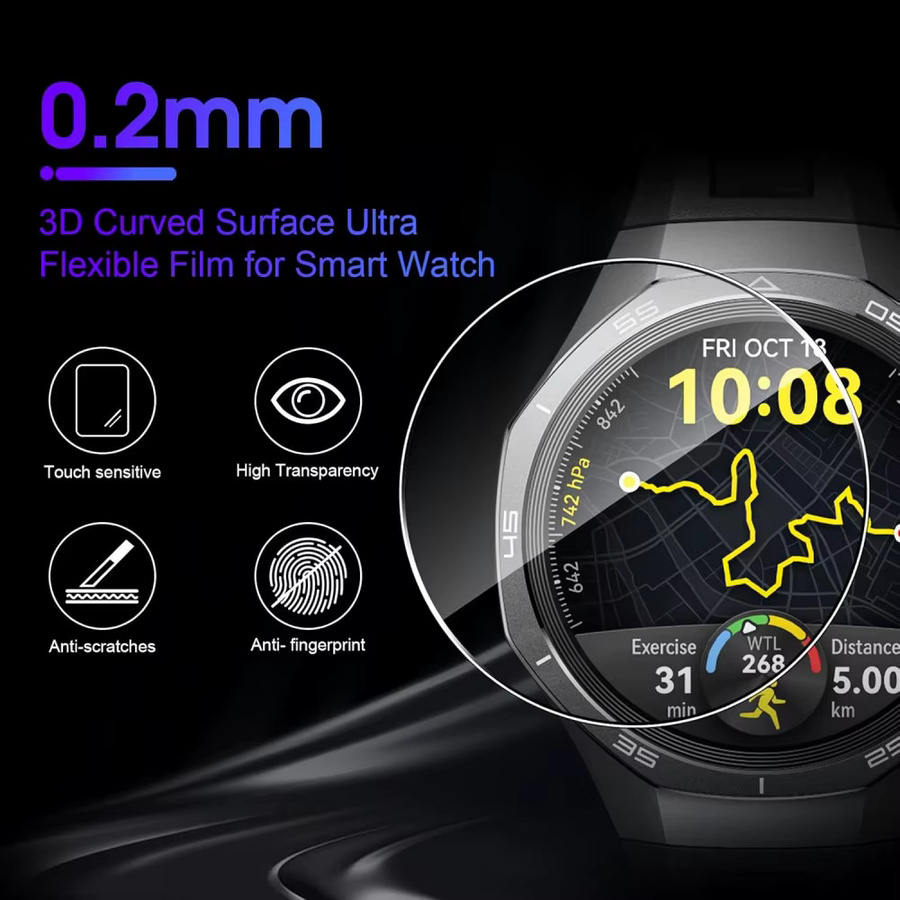 XTargo Displayschutzfolie Glas, Huawei Watch GT5, Schwarz, Unisex - Bild 2