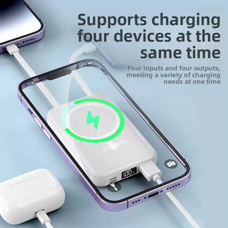 Taepiaai Magnetische Powerbank für MagSafe mit 20000mAh, Kabelloses PD 22,5W Schnellladegerät, Externer Akku in Blau - Bild 2