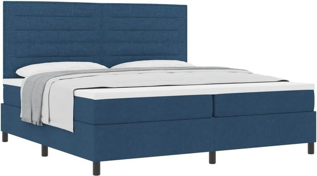 vidaXL Boxspringbett mit Matratze und Kopfteil in Blau, B/T/H: 200 x 200 x 280 cm - Bild 1