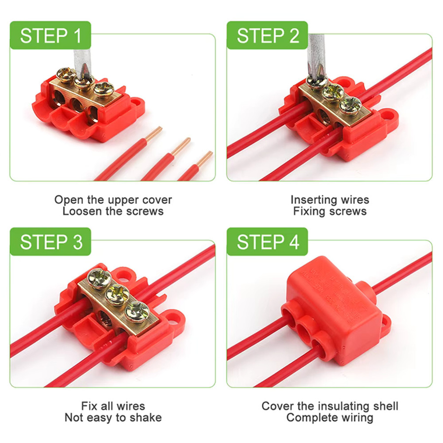 5er-Set DIY GO Hochleistungs-Splitter ZK-306 ZK-506 Schraubklemmen für elektrische Kabelverbindungen in Rot - Bild 2
