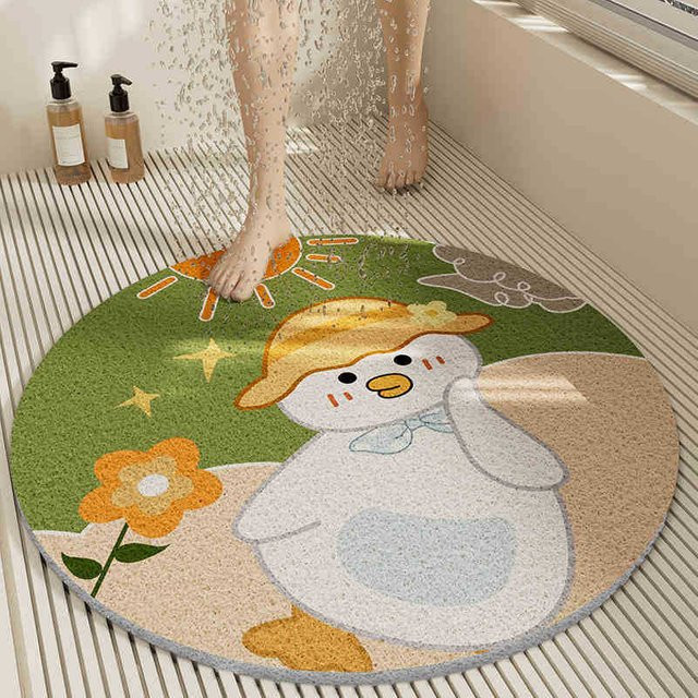 Rutschfeste Badezimmer Matte von Yiran Furniture in Grün mit floralem Design, B/B: 50 x 50 cm - Bild 1