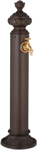 Relaxdays Standbrunnen aus Aluminium in Braun Antik, Nostalgie-Design, Höhe: 87 cm, Breite: 20,5 cm, Tiefe: 24 cm - Bild 1