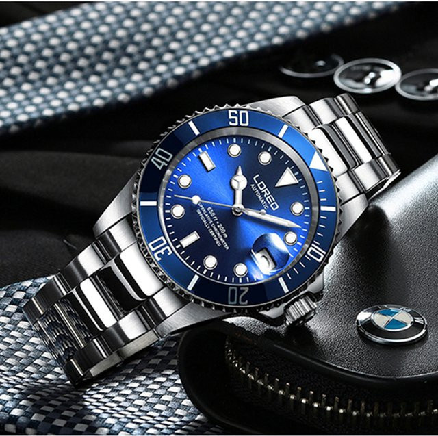 LOREO Armbanduhr Automatik, Edelstahl, Saphirglas, Silber, Herren - Bild 1