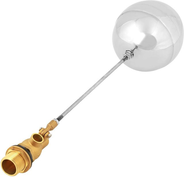 Neoglint Wassersensor Schwimmer G34 DN20 mit Außengewinde und einstellbarer Edelstahl Schwimmkugel in Weiß und Silber - Bild 1