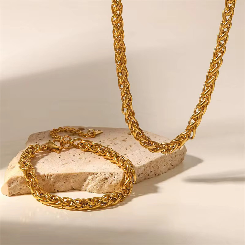 EILIECK Schmuck-Set Edelstahl, Gold, Damen - Bild 4