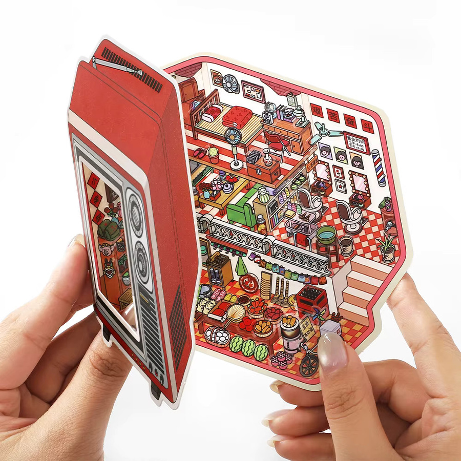 Kawaii 3D Miniatur Szene Aufkleber für DIY Scrapbooking und Bastelarbeiten in Multicolour - Bild 1