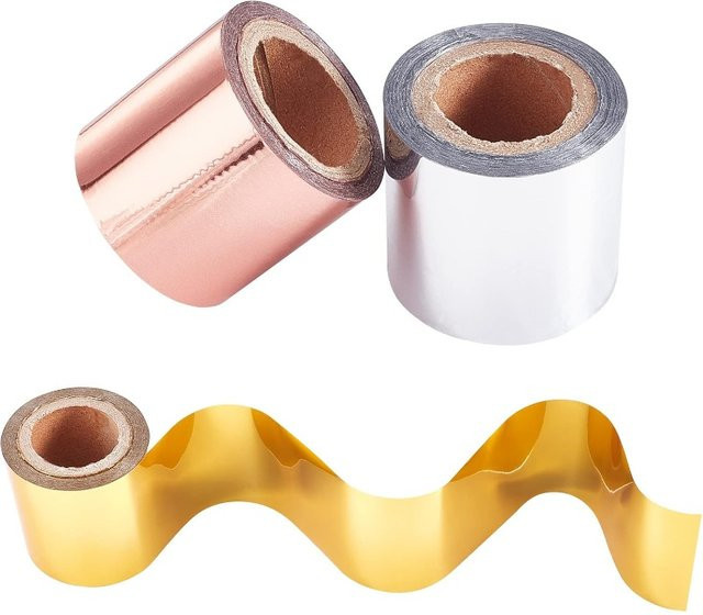 Heißfolien-Prägepapier Set in 3 Farben mit 90m Gesamtlänge, 40mm Breite, Gold für die Kartenherstellung - Bild 1