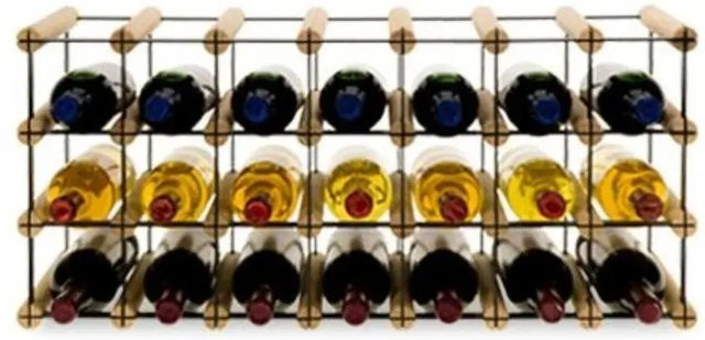 PROREGAL Modulares Weinregal Vinotega Mod aus massivem Kiefernholz in Natur, H x B x T: 32,5 x 72,5 x 24,5 cm - Bild 1