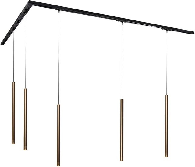 QAZQA Modernes Schienenbeleuchtungssystem Iconic Frini mit 5 Pendelleuchten in Dunkelbronze, 1-phasig - Bild 1
