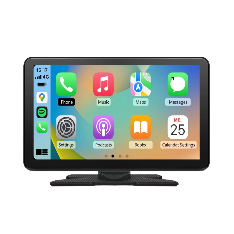 Junsun 9 Zoll Wireless CarPlay Navigationssystem mit 4K-Frontkamera, 1080P-Rückfahrkamera und 64 GB SD-Karte in Schwarz - Bild 2