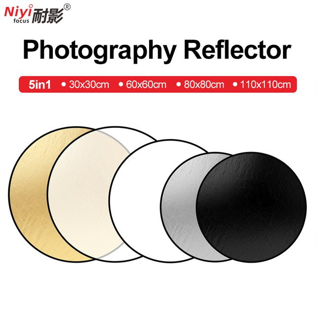 NiYi 5in1 Fotografie-Reflektor Set mit Halterung in Silber, Gold, Schwarz und Weiß - Bild 1