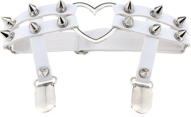 Flylo Choker-Halskette, PU-Leder, Weiß, Damen, Gothic, Halloween - Bild 1
