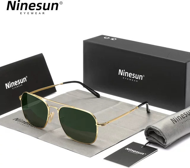 Ninesun Sonnenbrille, polarisiert, Vollrand, Metall, Gold, Unisex - Bild 1