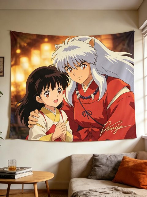 Inuyasha Anime Wandteppich Dekorative Tapisserie für Wohnzimmer und Schlafzimmer, Mehrfarbig, Breite: 40 cm, Höhe: 60 cm - Bild 1