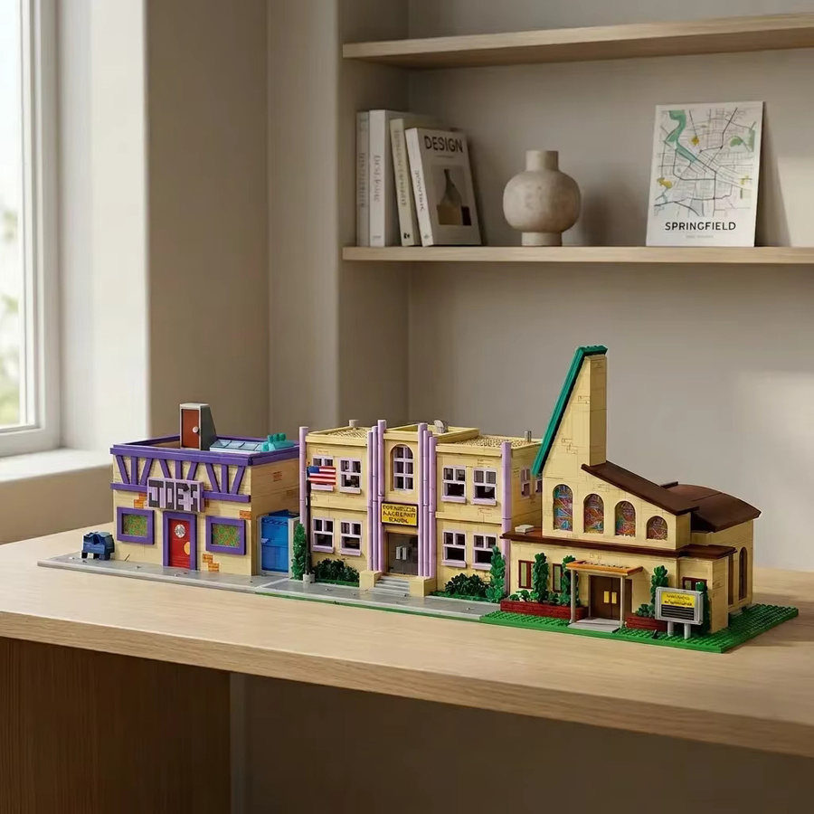 Deluxe Springfield Straßenblock, Modulares Bausteinset, Stadt, 3-in-1 Konstruktions-Bausteinmodell - Bild 4